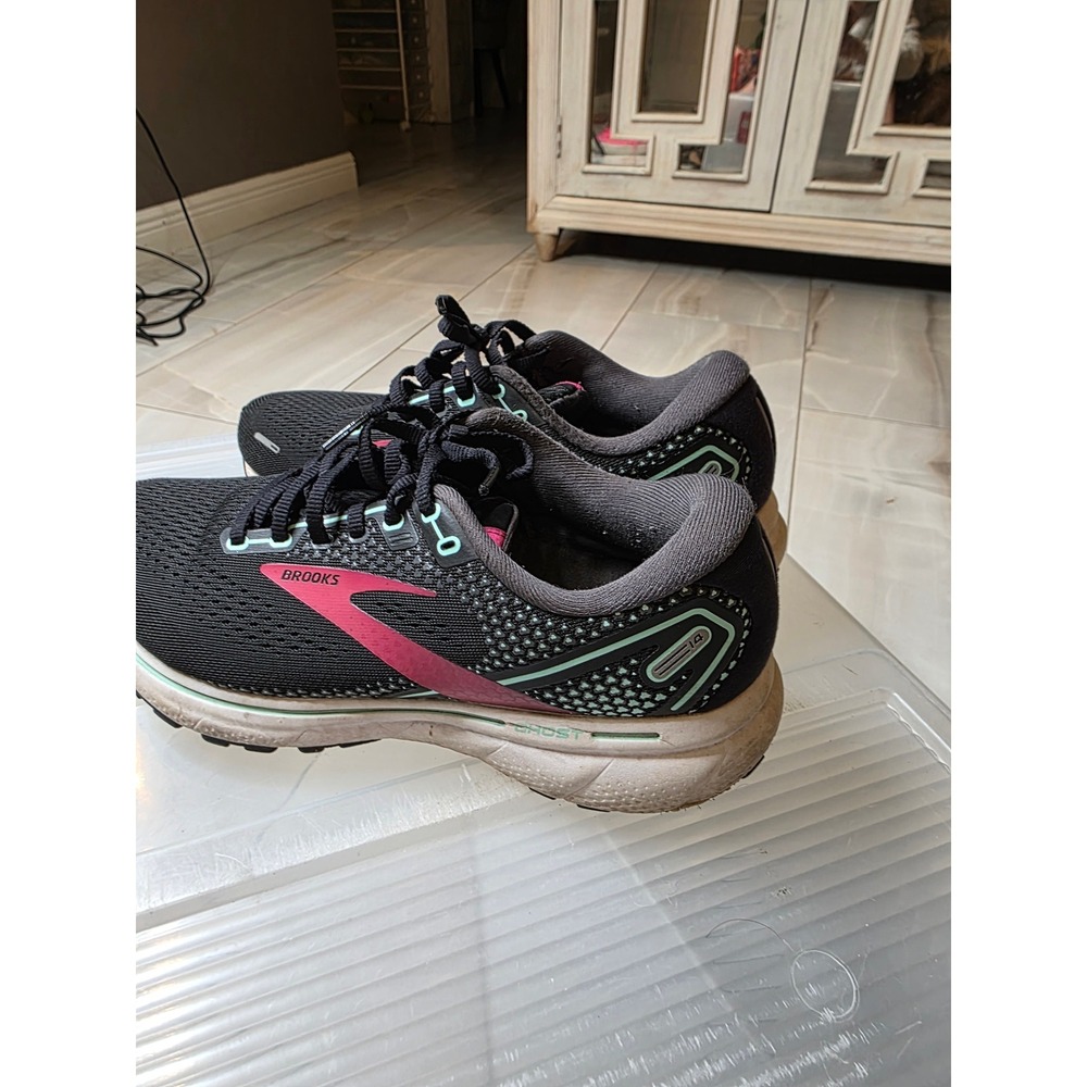 Brooks Ghost 14 Womens Running Shoes Black Pink Mint Wide D 1203561D013 Size 8 - Picture 14 of 16